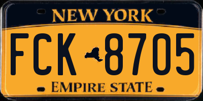 NY license plate FCK8705