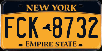 NY license plate FCK8732