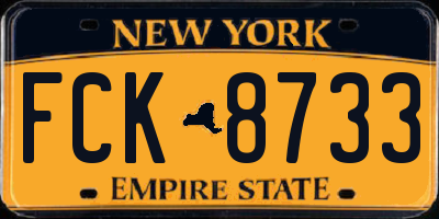 NY license plate FCK8733