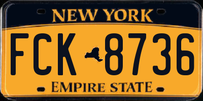 NY license plate FCK8736