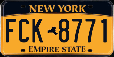NY license plate FCK8771