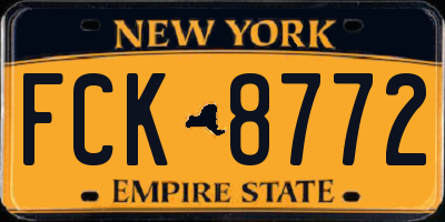 NY license plate FCK8772