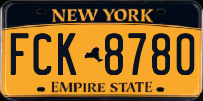 NY license plate FCK8780