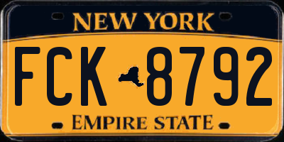 NY license plate FCK8792