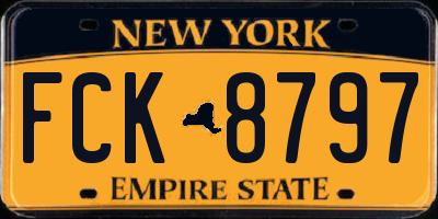 NY license plate FCK8797