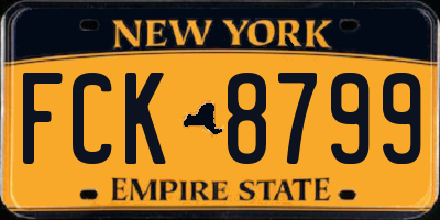 NY license plate FCK8799