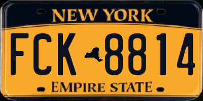 NY license plate FCK8814