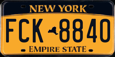 NY license plate FCK8840