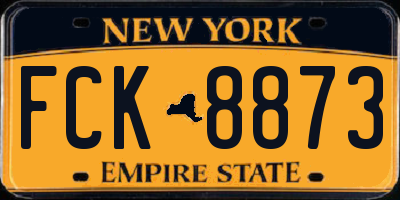 NY license plate FCK8873