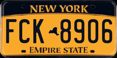 NY license plate FCK8906