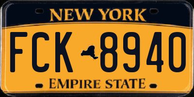 NY license plate FCK8940