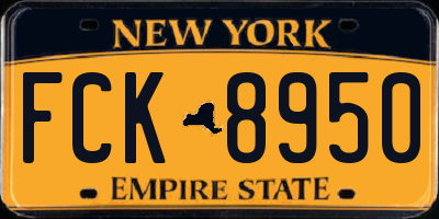 NY license plate FCK8950