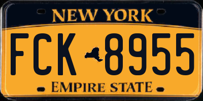 NY license plate FCK8955