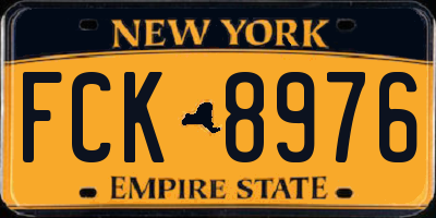 NY license plate FCK8976