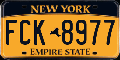 NY license plate FCK8977