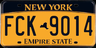 NY license plate FCK9014