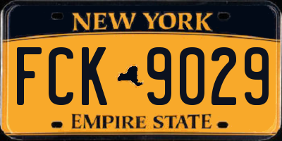 NY license plate FCK9029