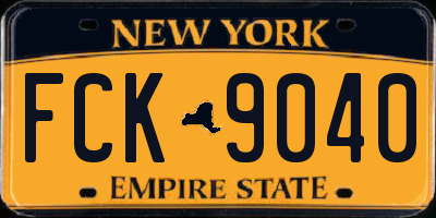 NY license plate FCK9040