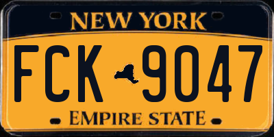 NY license plate FCK9047