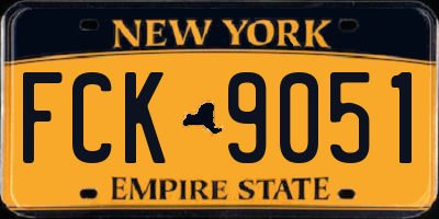 NY license plate FCK9051