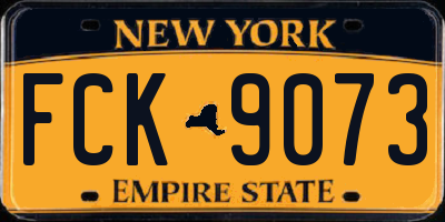 NY license plate FCK9073