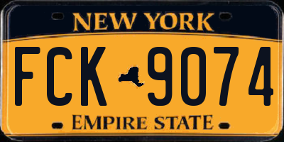 NY license plate FCK9074