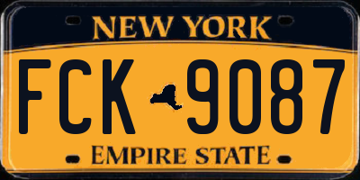 NY license plate FCK9087