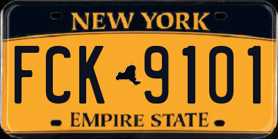 NY license plate FCK9101