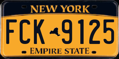 NY license plate FCK9125
