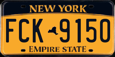 NY license plate FCK9150