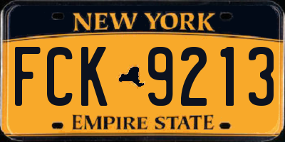 NY license plate FCK9213