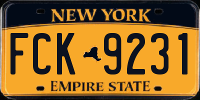 NY license plate FCK9231