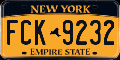 NY license plate FCK9232
