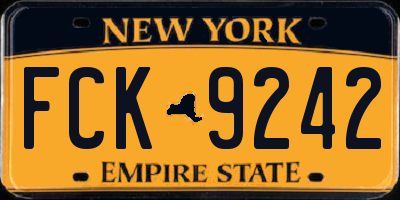 NY license plate FCK9242