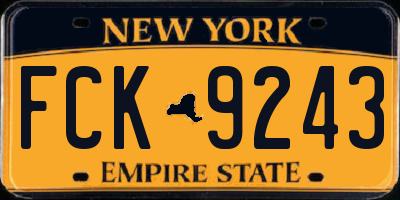 NY license plate FCK9243