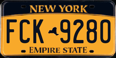 NY license plate FCK9280