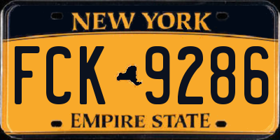 NY license plate FCK9286