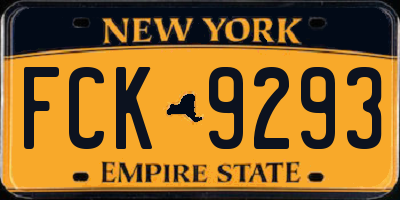 NY license plate FCK9293