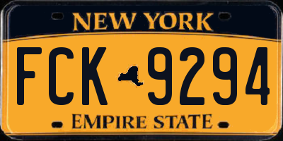 NY license plate FCK9294