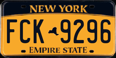 NY license plate FCK9296