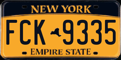 NY license plate FCK9335