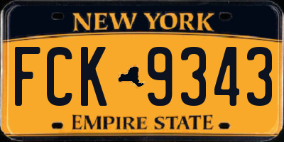NY license plate FCK9343