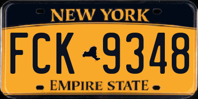 NY license plate FCK9348