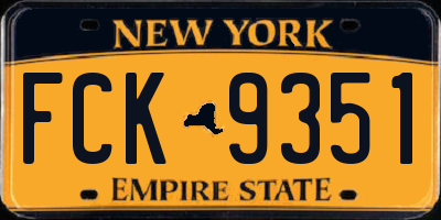 NY license plate FCK9351