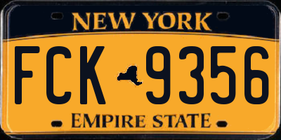 NY license plate FCK9356