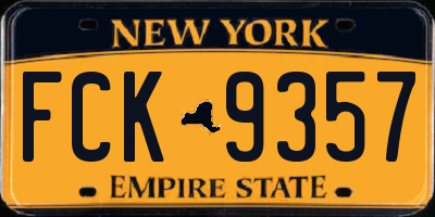 NY license plate FCK9357