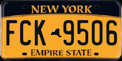 NY license plate FCK9506