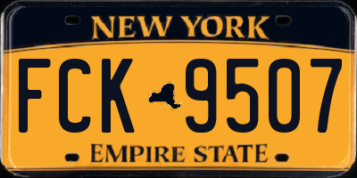 NY license plate FCK9507