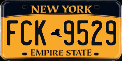 NY license plate FCK9529