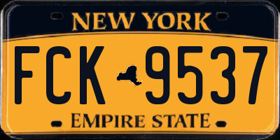 NY license plate FCK9537